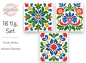 Preview: Florale Muster - Vollstick Stickdatei